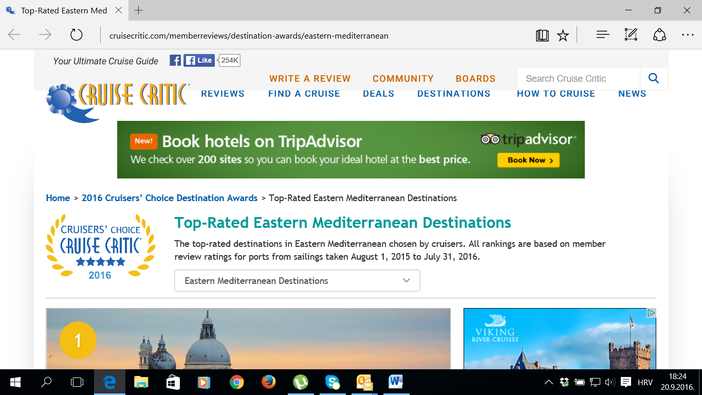 Popularni američki portal Cruise Critics objavio