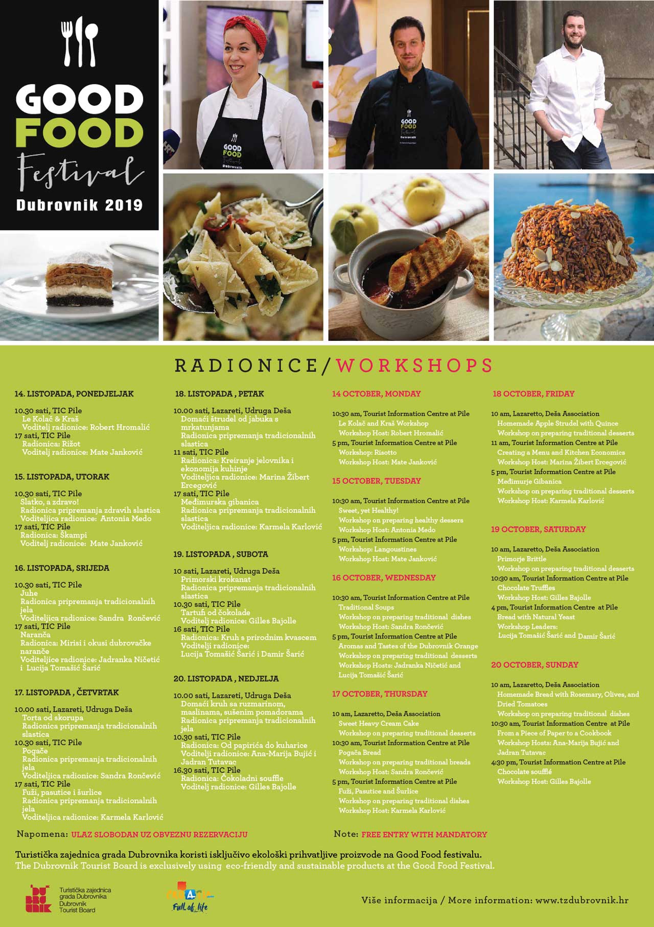 GASTRO  RADIONICE I PREZENTACIJE  DIO BOGATOG PROGRAMA GOOD FOOD FESTIVALA