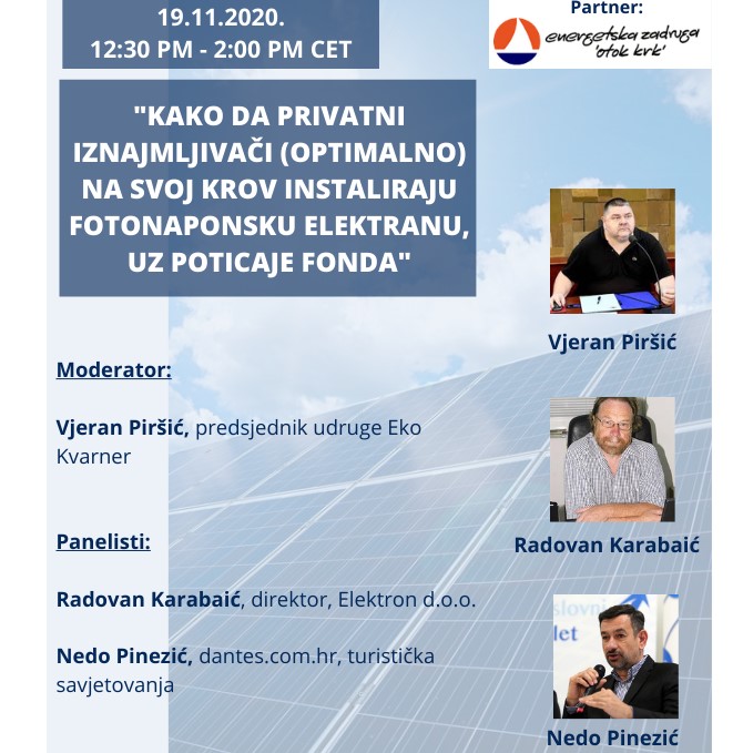 Kako da privatni iznajmljivači (optimalno) na svoj krov instaliraju fotonaponsku elektranu, uz poticaje Fonda"