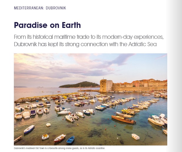 Dubrovnik predstavljen za sljedeću sezonu kružnih putovanja u magazinu Cruise &amp; Ferry Itinerary Planning 2023