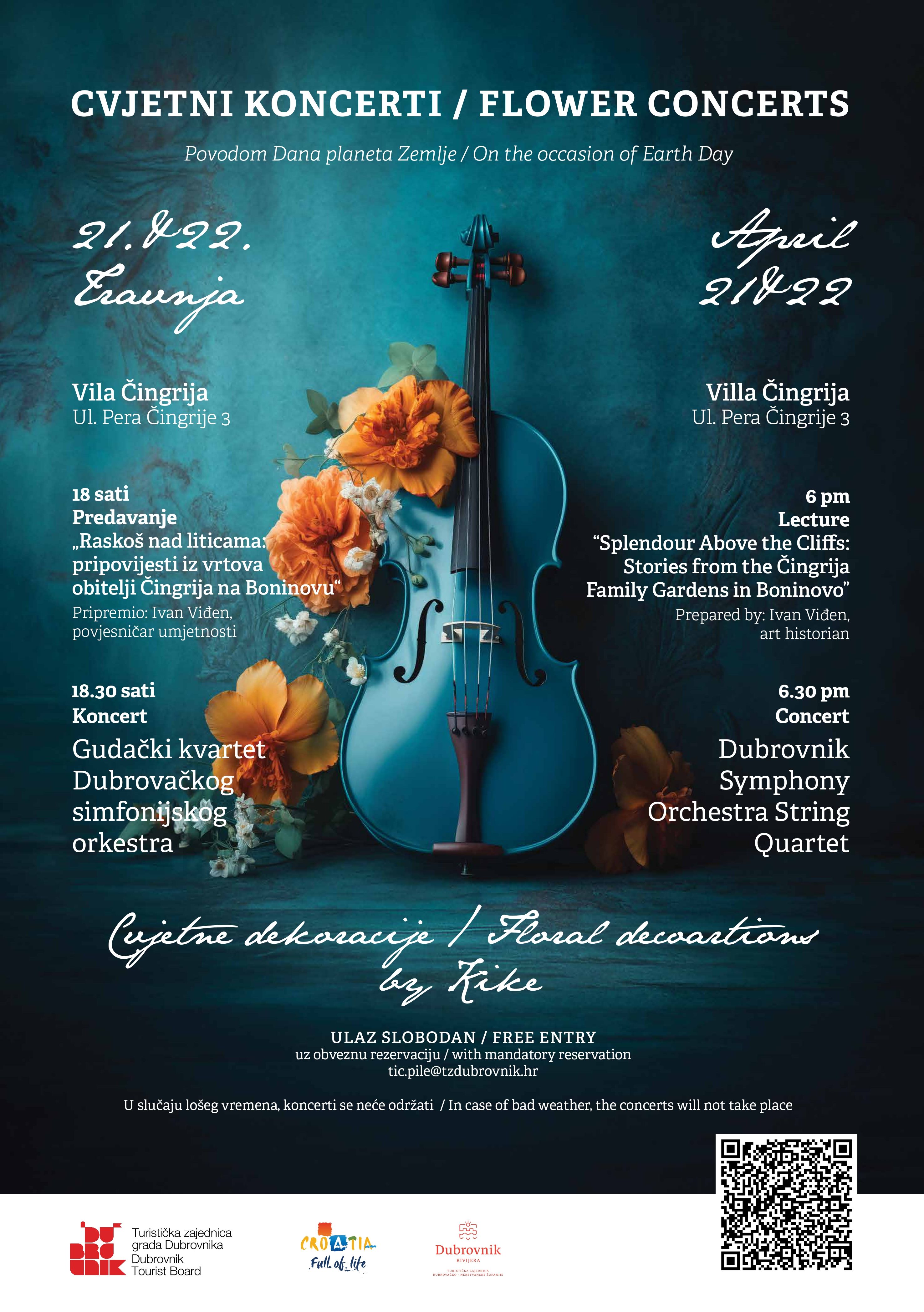 Flower Concerts at Villa Čingrija to Mark Earth Day