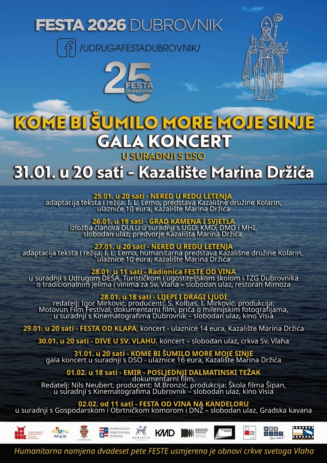 25. SIJEČNJA POČINJE 25.  FESTA DUBROVNIK