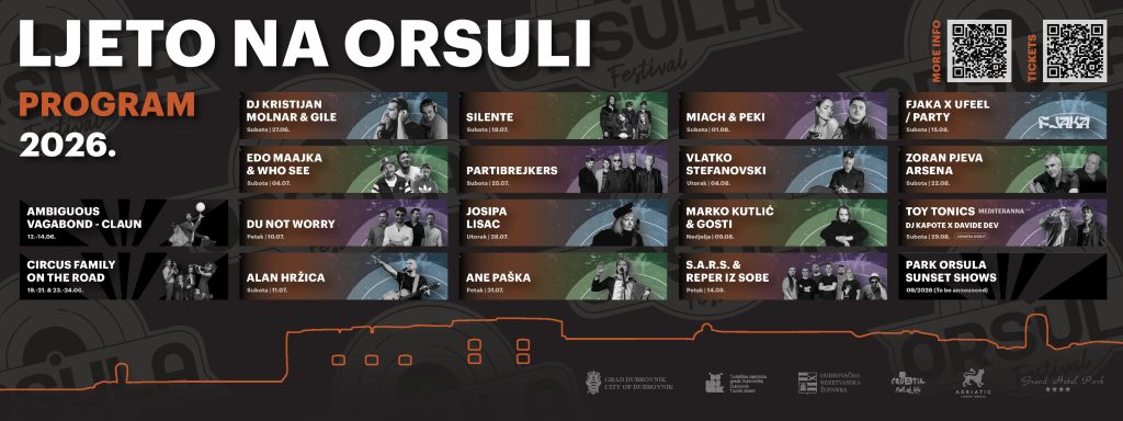 Ljeto na Orsuli 2026. donosi više od 20 koncerata i kulturnih događanja.